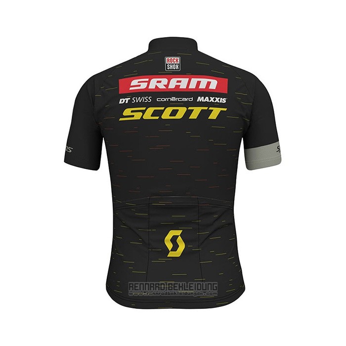 2022 Fahrradbekleidung Scott Sram Shwarz Trikot Kurzarm und Tragerhose - zum Schließen ins Bild klicken